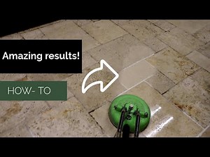 HEAVILY SOILED TRAVERTINE FLOOR CLEANING!!! SATISFYING!