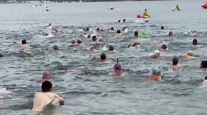 World's largest nude swim, on Sydney Harbour, Australia