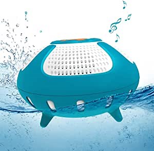 Pool IPX7 Waterproof Bluetooth Speaker Portable Wireless Shower Floating Speakers with Deep Bass and Colorful LED Light for Swimming Pool Accessories Hot Tub Accessories Home Party - Blue