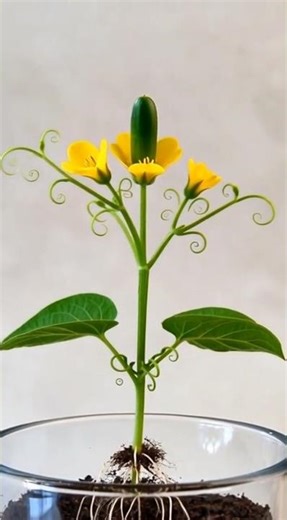 Mini Cucumber Plant Growing Timelapse in Transparent Pot | Seed to Cucumber Fruit Cinematic Growth