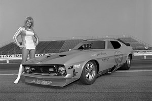 Linda Vaughn and the 1972 Mustang Funny Car