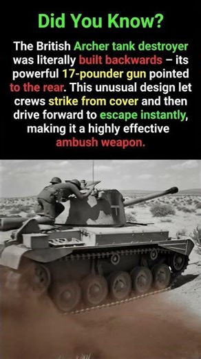 The Backward Tank: British Archer Destroyer 🇬🇧🤯 #history #shorts