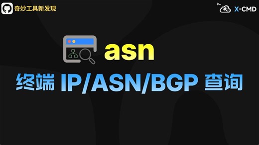 📥 asn — 综合 ASN 查询、BGP 路由追踪、RPKI 验证与 IP 声誉分析的终端工具，助力网络运维人员进行网络归属地分析和 BGP 路由追踪