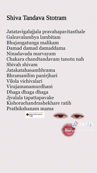 Replying to @samikshyeee Heal your soul ❤🌺 #shivatandavastotram #shiva #lyrical #lyricsvideo #songs #bhajan #holymantra #lipsync #god #love