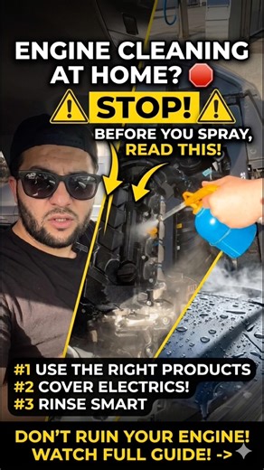 How to wash your engine WITHOUT ruining it🚗💦STOP don't spray water on your engine yet🚫#automotive