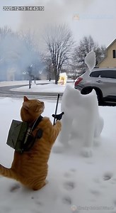 153K views · 693 reactions | Torch vs Snowman… And Somehow the ??? Exploded #cat #funnyshorts #explosion #chaos #AI | Chunky Cat and Friends | Facebook