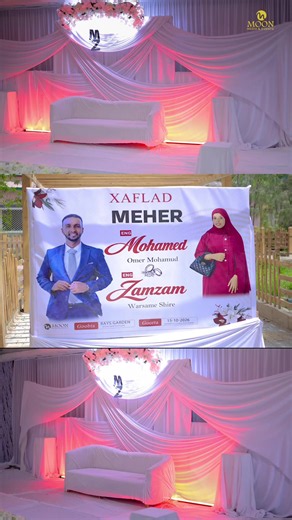 #maher Eng Mohamed shafi & Drs zamzam shire hanbalyo #moonaroosbosaso #moonevents @AHID SHIRDOON 🇸🇱 @Moon Gifs Decoration Bossaso @Queen kariima cakes @nimco _fatxi👸 @Asma art