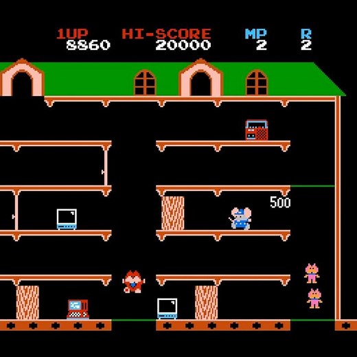 Mappy Game. Level 2. Nes games