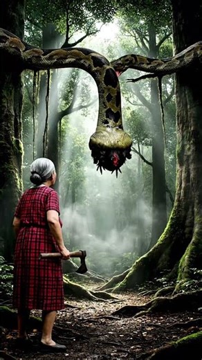 Granny Saved a Chicken from python’s stomach🥹