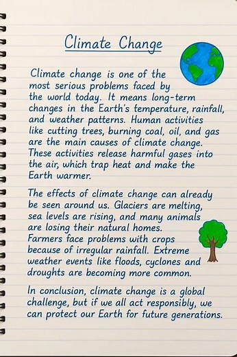 ESSAY ON CLIMATE CHANGE | WHAT IS CLIMATE CHANGE | POINTS ABOUT CLIMATE CHANGE | #climatechange