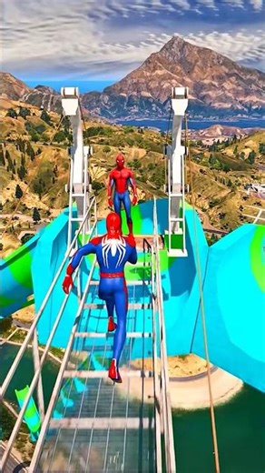 GTA 5 Water Slides Jumps Ragdoll #gta #gta5 #gtav #spiderman #ragdolls