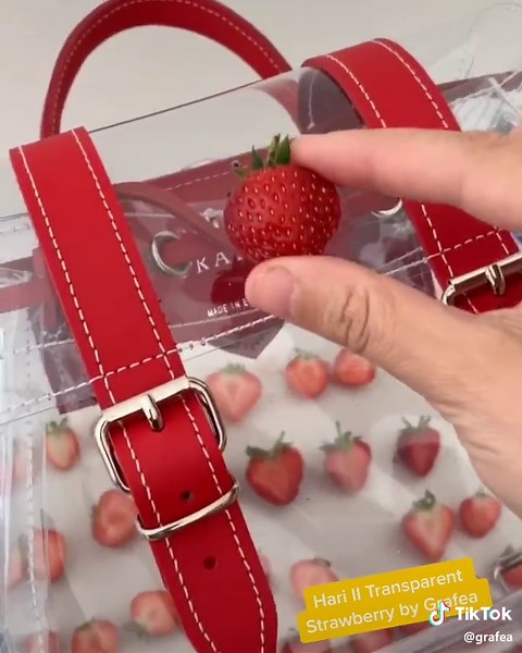 Hari II Transparent Strawberry Backpack by Grafea