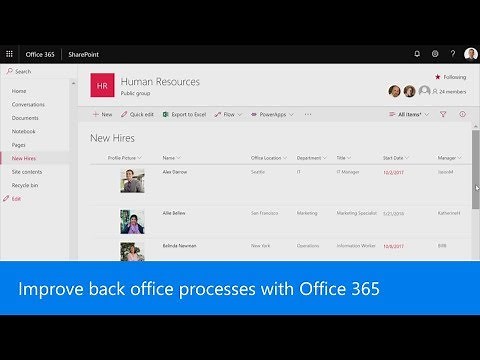 Improve back office processes with Office 365