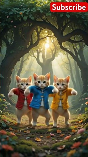 “Dancing Cats Under the Magical Tree”cutest moment ever 2025