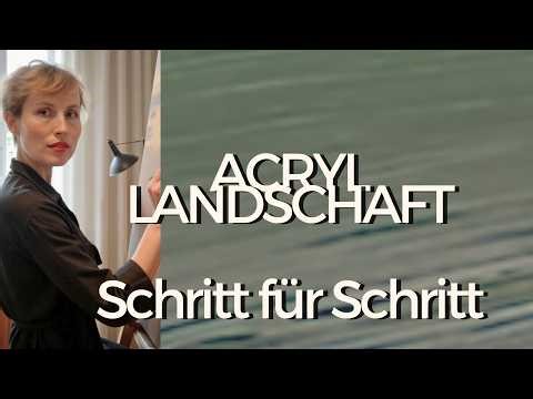 Acryl Landschaft für Anfänger – Baum zwischen Feldern