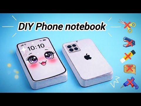 Make a CUTE Phone Notebook WITHOUT Glue!📱✨ Easy DIY Paper Craft DIY notebook at home,kawaii notebook
