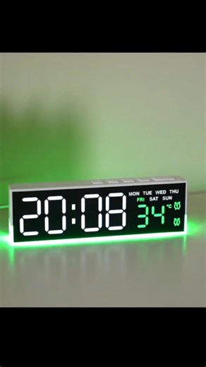 LED Table Clock with Date and Day Display #tableclock #alarmclock ‪@CreativeExposure‬