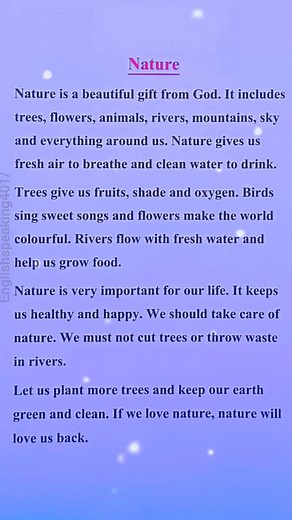 || essay on nature || | Englishspeaking401