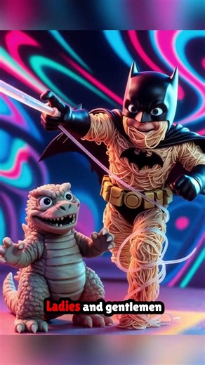 Epic Battle: Spaghetti Batman vs Clay Godzilla | Stop Motion Showdown 🍝🦇🐲