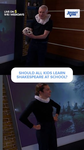 Jeremy, Storm and Vanessa On 5 on Instagram: ""Frame your mind to mirth and merriment, which bars a thousand harms and lengthens life" #Shakespeare #Bloopers #Hamlet #JeremyVine"