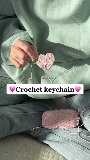 Crochet Heart Keychain Tutorial for Beginners