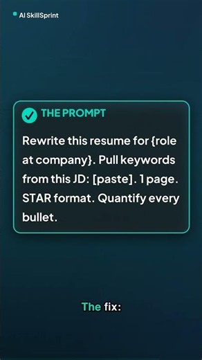 75% of resumes get filtered. ChatGPT fixes it.