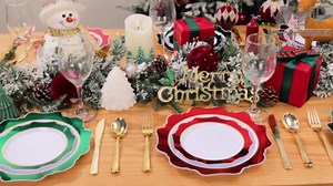 WDF 100PCS Red Plates Disposable - Heavy Duty Christmas Plates 50 Guests Red Plastic Plate for Party Baby Shower Wedding Spring