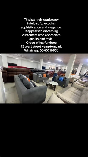 Elegant Grey Fabric Sofa by Green Africa Furniture