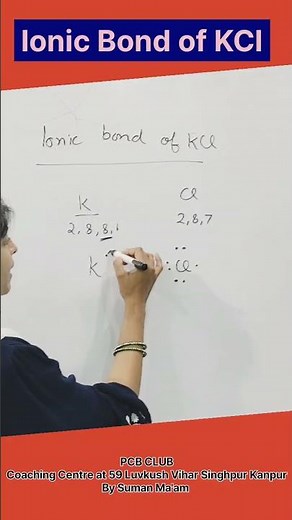 Ionic bond in KCl by electron dot structure#potassimchloride#ionicbond#chemistry