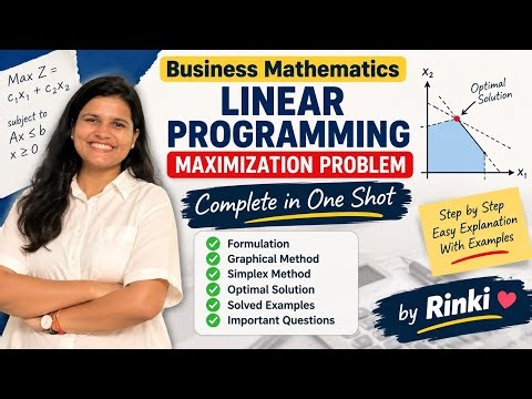 Linear Programming by simplex method– Maximization Problem | Business Mathematics| By Rinki