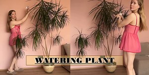 Elli #7: Watering a Plant (Red Transparent Dress)