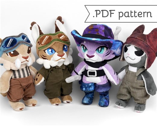 Anthro Wildcat Plush Sewing Pattern .pdf Tutorial - Etsy