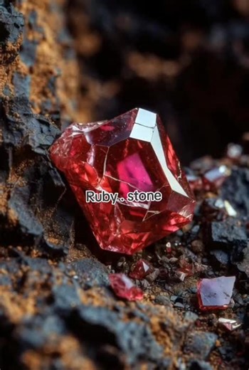 Ruby is one of the rarest and most powerful gemstones found deep inside massive mountain rocks. Formed under extreme heat and pressure over millions of years, ruby appears hidden inside large rocky layers before breaking free naturally. Its deep red color comes from chromium, giving it strength, beauty, and value. In nature, rubies are not perfect or polished—they emerge raw, surrounded by heavy stones and cracks. When large rocks fracture, ruby crystals are revealed in their true form, showing 