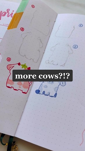 all the cows 🥹🥰 #strawberrycow #bujo #bulletjournal #drawing #tutorial #art @TombowUSA @Archer And Olive @planwithines