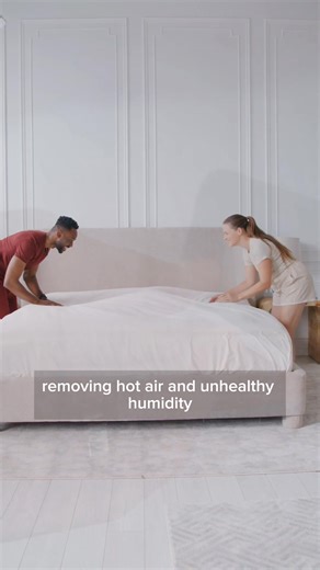 Unlike other cooling mattress toppers, the Perfectly Snug Smart topper uses air to keep you cool ☁️ The cool airflow throughout the night replaces the hot air that builds up in your sleep microclimate, keep you cool, dry, and free of humidity ❄️ Auto-adjusts your temp throughout the night 🛏️ Easy setup, just unroll and plug it in 📦 Try free for 30 nights! Tap [Shop Now] to order today | Perfectly Snug Inc.