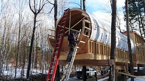 Maine man creating train replica treehouse to make maple syrup