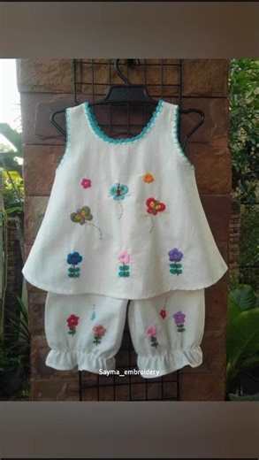 Hand Embroidered Baby Dress Designs | Cute white 🤍 Floral Embroidery Kids Outfits 🔥