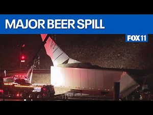 Thousands of cans of beer spill on California freeway