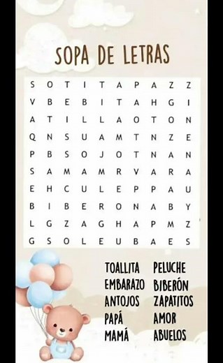 Juegos de baby shower para imprimir 🥰👶💝