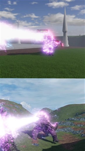 Godzilla Supercharged Atomic Breath! | KM VS AOT #godzilla #roblox #ageoftitans #kaiju #shorts