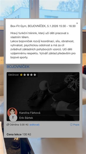 Bojovníček od 5.ledna 2026 🤩 | Box-Fit Gym