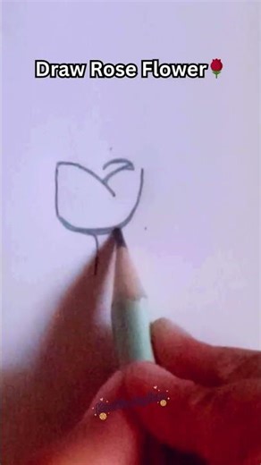 1-Minute Rose Flower Emoji 🌹 Drawing Trick for Beginners | #shorts #diy #drawing #art #rose