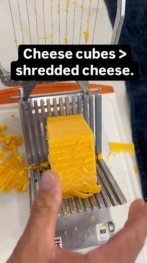 Cheese cubes > shredded cheese. Every 👏 single 👏 time. I’m not trying to start drama… but shredded cheese just melts away into nothing. 🤷🏼‍♀️ Cheese cubes? They leave glorious little melty pockets that turn basic bread into cheese bread greatness. 🧀🔥This slicer makes it super easy to cube up even the biggest blocks of cheese—and if you’re curious, just comment cheese and I’ll send you the link. Heads up: she’s a little bougie, but she’s worth it 👑🧀Save this if you’re team cheese cube 🧡 