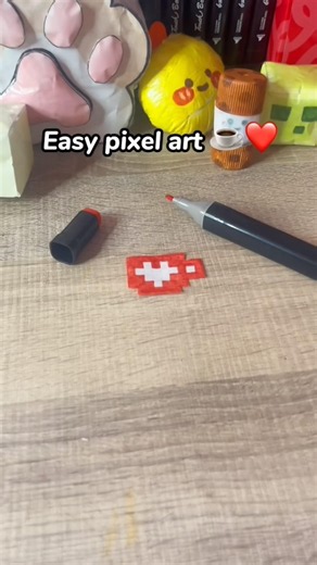 Easy pixel art idea ☕️❤️ #art #pixelartist #pixelartideas #pixelart #shorts