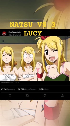 3 Lucys vs Natsu: Ye Kya Ho Raha Hai? 🤯 #anime #animeotakku #animeshorts