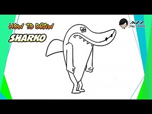 How to draw Sharko step by step
