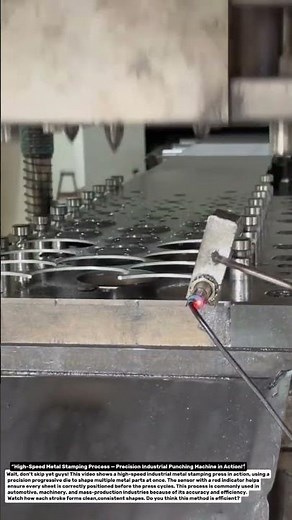 “High-Speed Metal Stamping Process — Precision Industrial Punching Machine in Action!”.