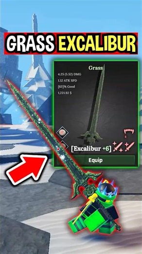 SECRET 1 EXIST GRASS EXCALIBUR in The Forge Roblox