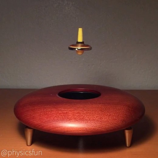 physicsfun | The Levitron: spin stabilized magnetic levitation- will fly for about 3 minutes or more per launch. Perhaps the most amazing physics toy... | Instagram