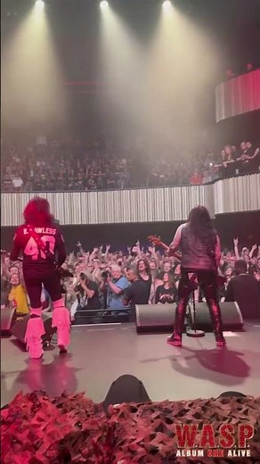When you peek through the backdrop at a W.A.S.P. Album ONE Alive concert.